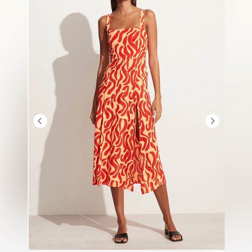 Faithfull The Brand - Rubina Midi Dress La Cateau Print Red - Size Small